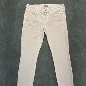 MOTHER The Looker Corduroy Skinny Jeans Shadow Play Grey Size 28 Made in USA